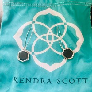 Kendra Scott Hexagon Silver and Black Earrings